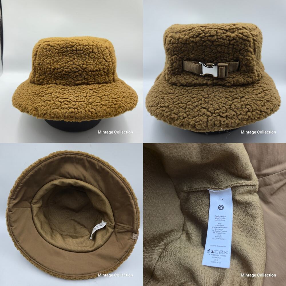 Lululemon Textured Fleece Sherpa Buckle Bucket Hat Size S/M